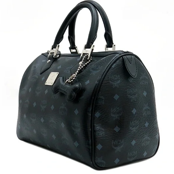 MCM VISETOS DOG BONE BOSTON LEATHER BAG - Picture 2 of 7